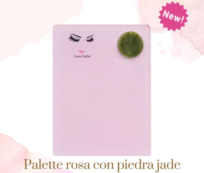 Palette rosa con piedra jade