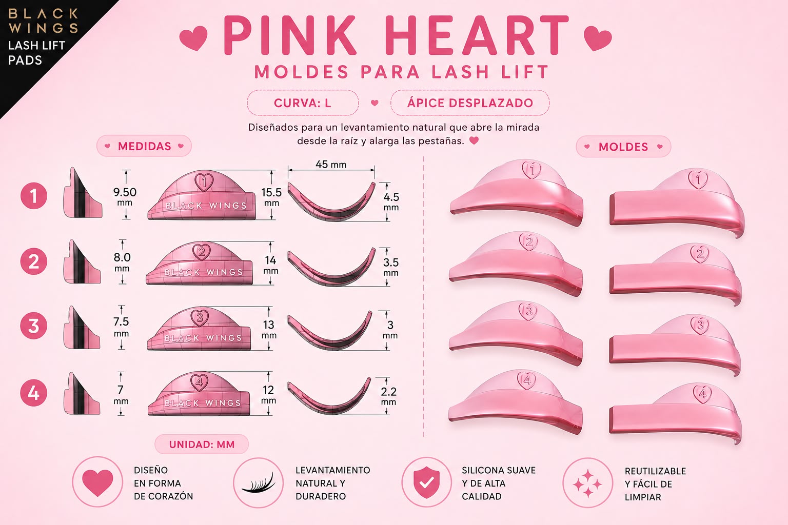Moldes pink heart