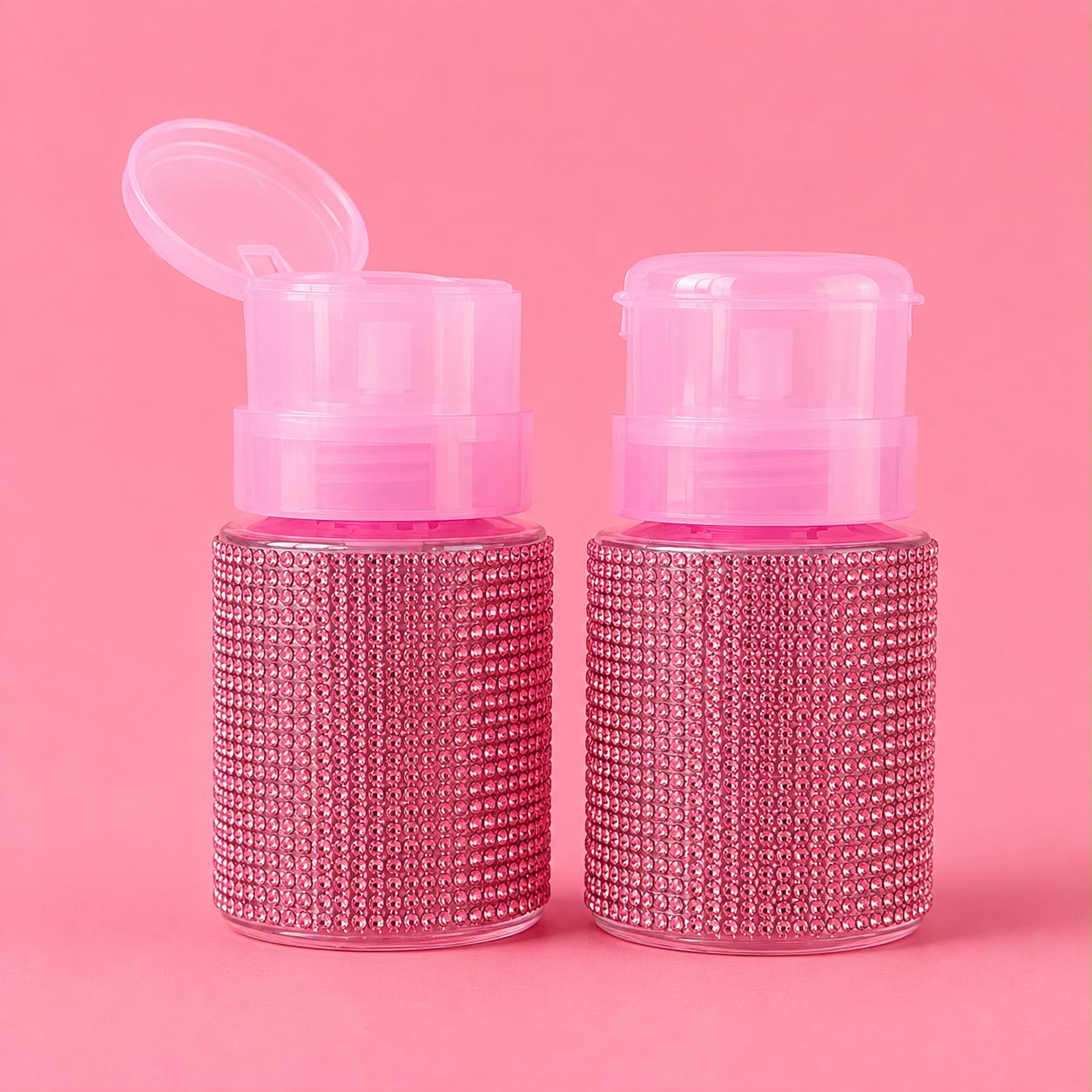 Dispensador de push rosa con cristales