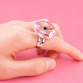Anillo de vidrio rosa